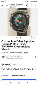 citizen aqualand 20th anniversary model rare watch