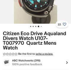 citizen aqualand 20th anniversary model rare watch