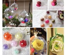 2 Pieces Wedding / Xmas  Plastic bubble Ball Ornament Decor (5cm)