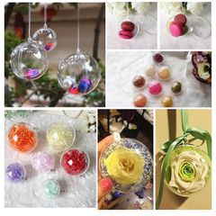 2 Pieces Wedding / Xmas  Plastic bubble Ball Ornament Decor (5cm)