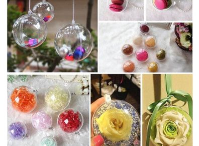2 Pieces Wedding / Xmas  Plastic bubble Ball Ornament Decor (5cm)