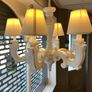 French 6 arm chandelier without shades. Very good condition Image 2