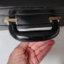 Vintage Black Leather Hard-Shell Attache Briefcase Executive Case Image 8