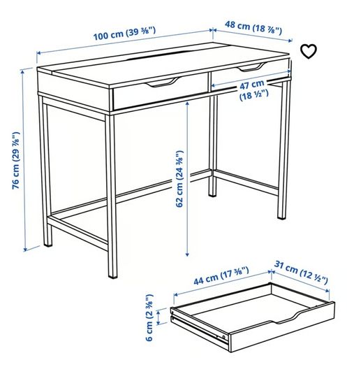 White Alex Desk