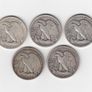 USA, 5 x Walking Liberty, Half Dollar, 90% silver coins (no. G25) Image 2