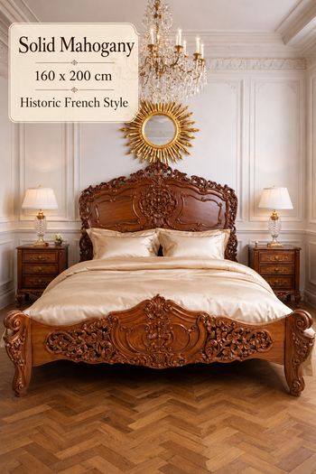 Historic French Style Solid Mahogany Bed 160 x 200 cm