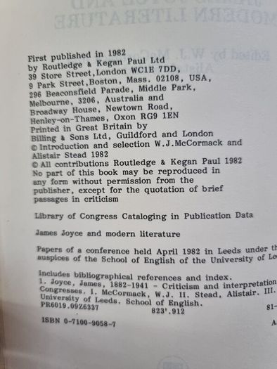James Joyce and Modern Literature - McCormack and Stead