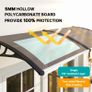75 x 195 cm Curved Door Window Awning Canopy, Polycarbonate Cover for Front Door and Outdoor Patio, UV Rain Snow Protection Shelter, Brown Image 4