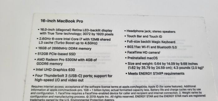 Macbook Pro 16 inch