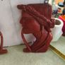 Vintage Wooden Carved Native American Man and Woman Heads w Pipes Wall Art Image 9