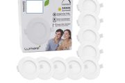 Lumare 90mm White LED Ultra-Flat and Dimmable Recessed Spotlight, Mini Slim Ceiling Spots in Warm White for Living Room