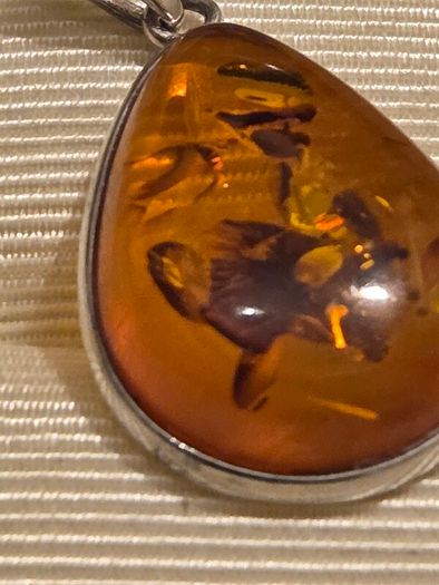 925 Sterling Silver Baltic Amber Pendant