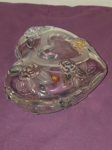 German made Walther Glass  Heart Shaped Trinket Bowl