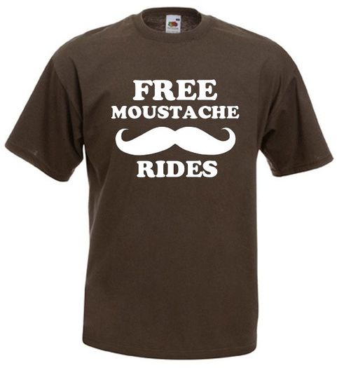 Free Moustache Rides  Mens funny rude t-shirts