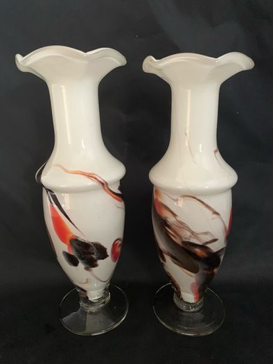 Vintage opaline glass vases