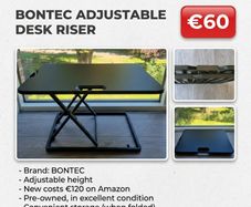 Desk rises - adjustable - BONTEC
