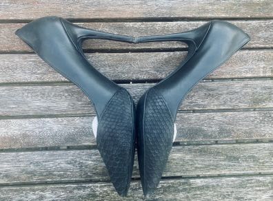 River Island Black Leather Stilettos