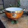 Antique Oak & Silver Plated Salad Bowl Image 2
