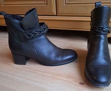 Brown leather boots