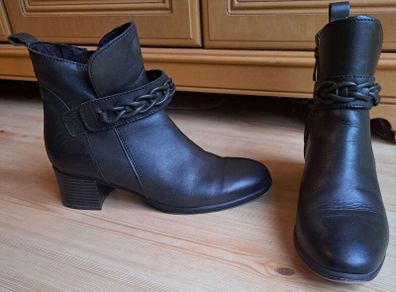 Brown leather boots