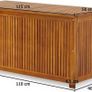 Garden Box Wood Acacia 300L Lid 160kg Load Capacity Weatherproof Cushion Box Storage Box Garden Balcony Conservatory Seat Chest 115x50cm Image 2