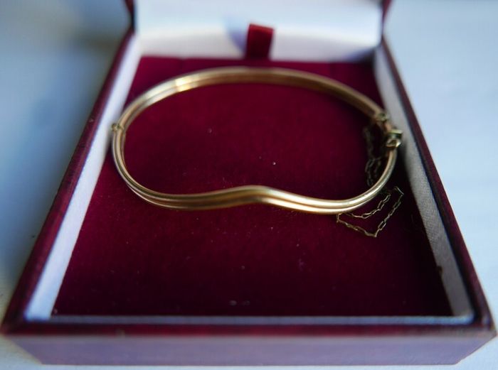 Vintage  14k Yellow Gold Plated  Bangle Bracelet