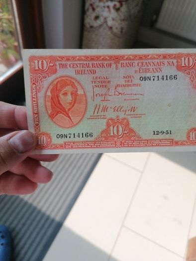 1951 Irish Ten Shilling Banknote