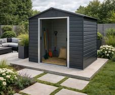 Alpine 86 Anthracite Grey Steel Garden Shed