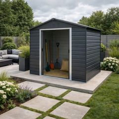 Alpine 86 Anthracite Grey Steel Garden Shed