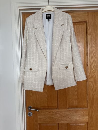 Womens  cream blazer River Island Boucle jacket
