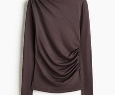 Draped silk blend top size XS