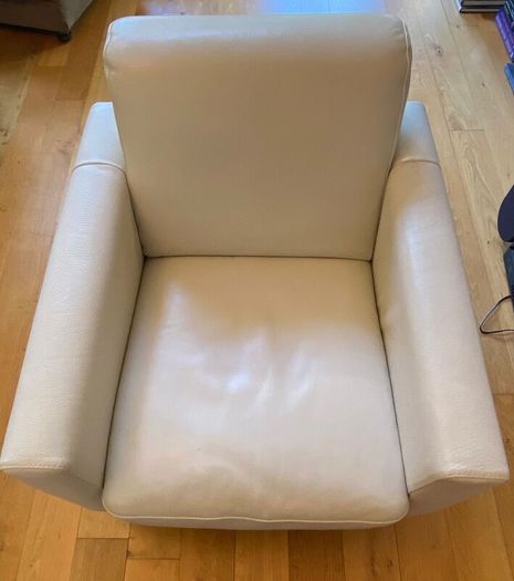 Natuzzi Italsofa Leather Swivel Armchair
