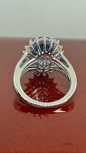 Topaz & White Zircon Statement Halo Ring