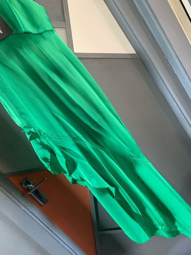 PLT satin green summer dress with drophem size 10
