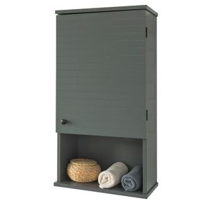 Modern Wall Cabinet with Adjustable Shelf  Grey, Black or White 76cm Tall