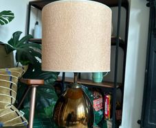 Stylish Bronze/Amber Table Lamp with Shade