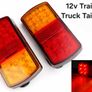 2pcs 10LED Rear Tail Lights Lamps Trailer Truck Caravan Bus Tailights Image 3