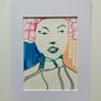 Original Art Figurative Girl Line Drawing Pop Art Image 2
