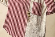 Bohemela Colorblock Patchwork Striped Top Sweatshirt Size UK 14
