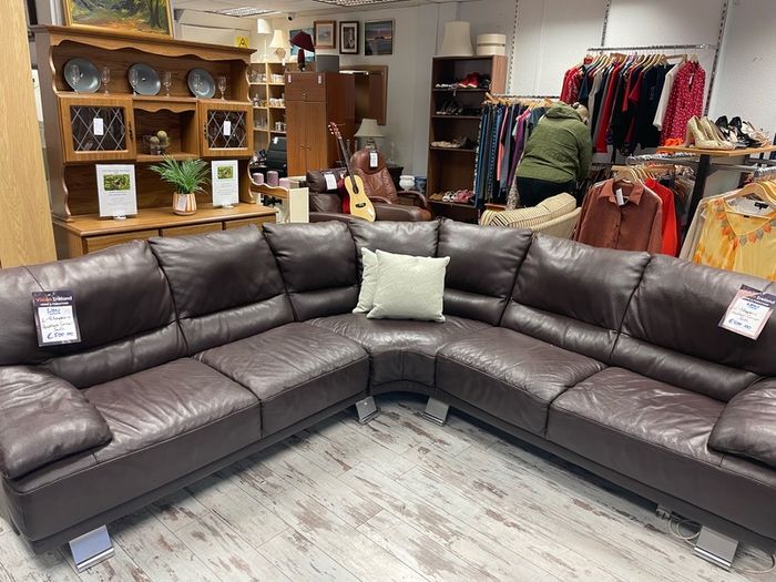 Dark Brown leather Corner Sofa