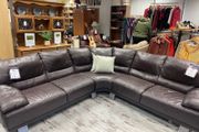 Dark Brown leather Corner Sofa