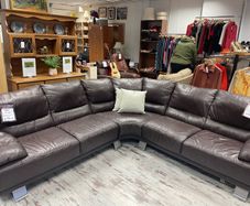 Dark Brown leather Corner Sofa