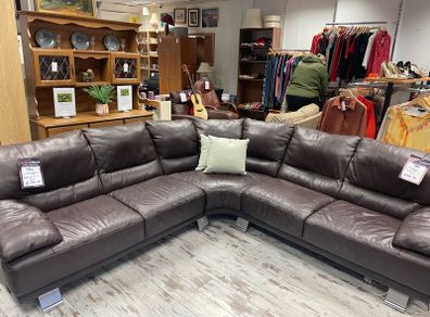 Dark Brown leather Corner Sofa
