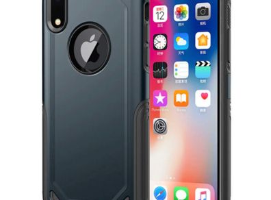 Navy Shockproof Armour Case For iPhone XR Hybrid Back Cover
