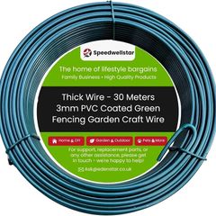 Garden Wire 30m/3mm Plastic Coated Fencing Stretcher Twist Wire for Climbing Plants, Trellis, Crafting & Garden Support  Strong Flexible by Speedwellstar
