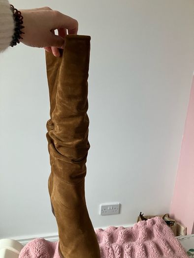 Suede slouch boots