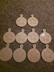 wooden xmas bobble star