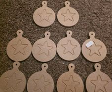 wooden xmas bobble star