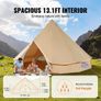 Canvas Bell Tent, 4 Seasons 4 m/13.12 ft Yurt Tent, Canvas Tent for Camping with Stove Jack, Breathable Tent Holds up to 6 People Image 2