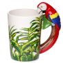 Parrot with Jungle Decal Ceramic Shaped Handle Mug Image 5
